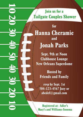 PIGSKIN - FOOTBALL CUSTOM INVITATION