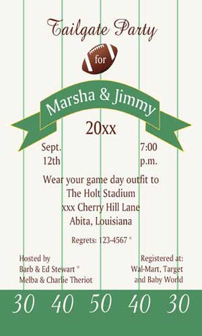 FOOTBALL FIELD SIDELINES CUSTOM INVITATION