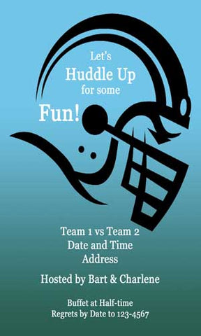 FOOTBALL HELMET SILHOUETTE CUSTOM INVITATION
