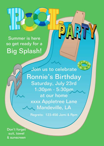 THE POOL CUSTOM INVITATION