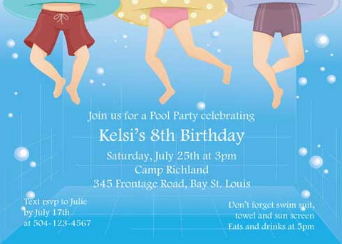 POOL FEET CUSTOM INVITATION