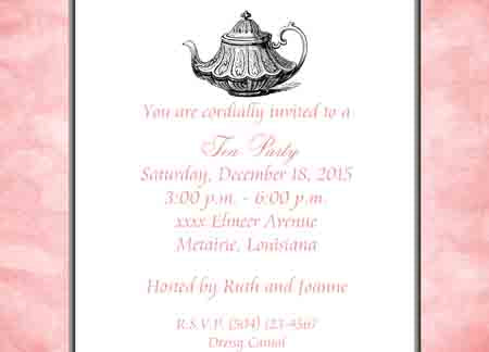 VINTAGE TEAPOT CUSTOM INVITATION
