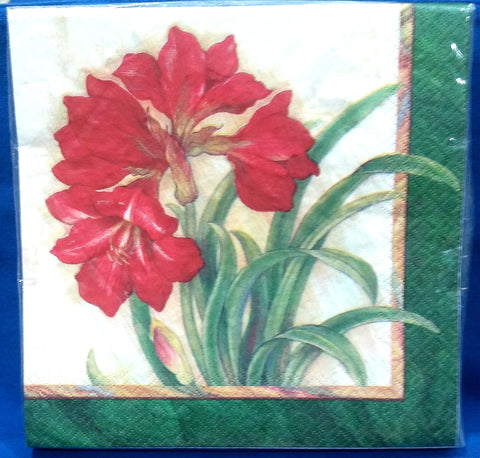 AMARYLLIS LUNCHEON PAPER NAPKINS