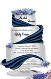 3 TIER CAKE WITH RIBBON CUSTOM INVITATION