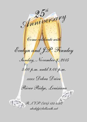 25TH ANNIVERSARY MOTIF CUSTOM INVITATION