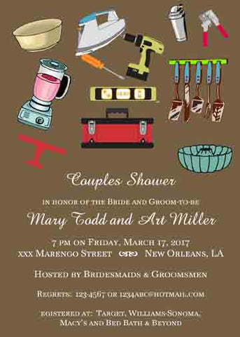 SCATTERED HIS & HER GIFTS CUSTOM INVITATION