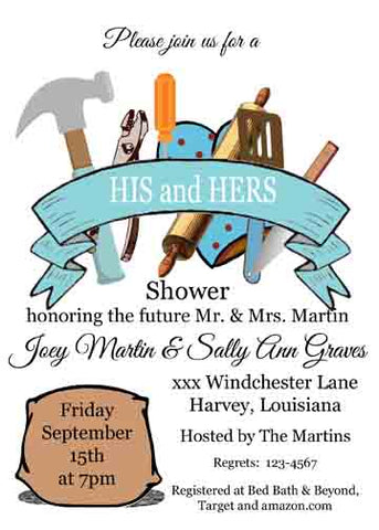 TOOLS & KITCHEN GIFTS CUSTOM INVITATION