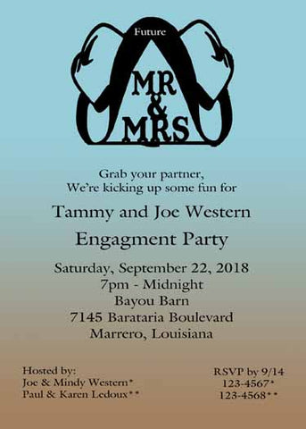 SILHOUETTE COWBOY HATS CUSTOM INVITATION