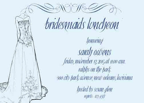 BRIDAL GOWN SILHOUETTE CUSTOM INVITATION