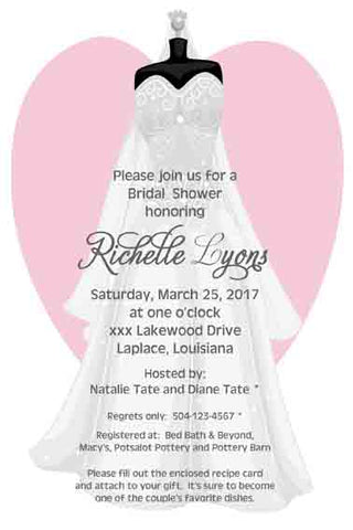 BRIDAL GOWN 2 CUSTOM INVITATION