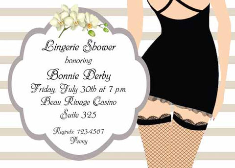 LADY IN LINGERIE CUSTOM INVITATION