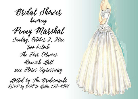 WEDDING GOWN CUSTOM INVITATION