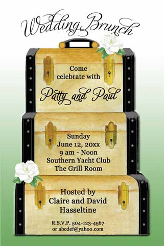 STACKED LUGGAGE CUSTOM INVITATION