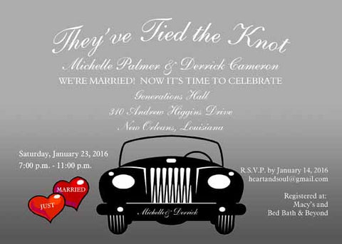 BLACK CONVERTIBLE CUSTOM INVITATION