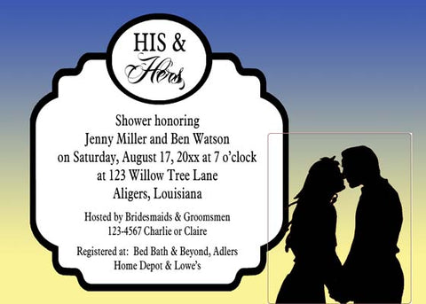 COUPLE IN MOONLIGHT CUSTOM INVITATION