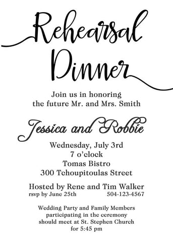 MODERN REHEARSAL LETTERING CUSTOM INVITATION