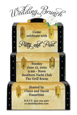 STACKED SUITCASES CUSTOM INVITATION