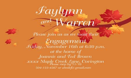 FALL LEAVES, AUTUMN TIME CUSTOM INVITATION
