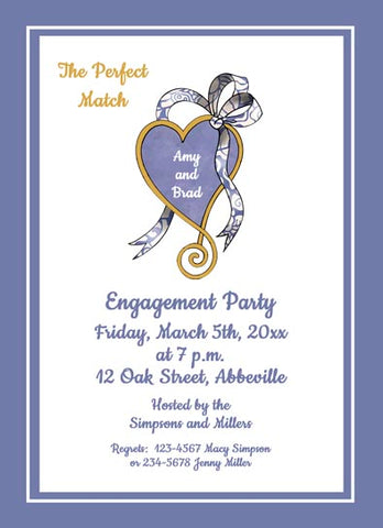 BLUE AND GOLD HEART CUSTOM INVITATION