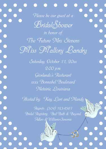 DOVES CARRYING RINGS CUSTOM INVITATION