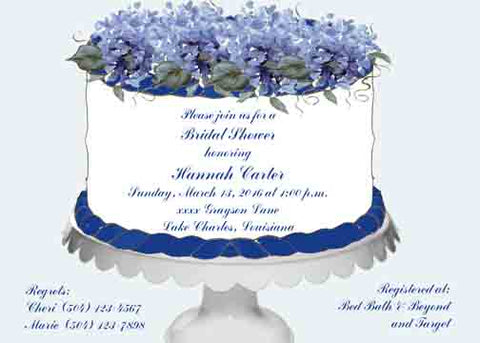 TIERED CAKE ON STAND CUSTOM INVITATION