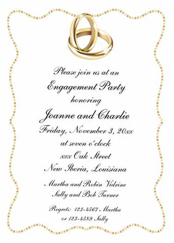 GOLD WEDDING RINGS CUSTOM INVITATION