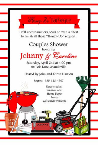 TOOLS, GARDEN AND BBQ CUSTOM INVITATION