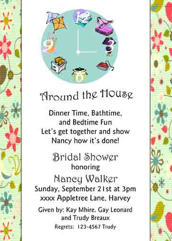AROUND THE CLOCK FLORAL CUSTOM INVITATION