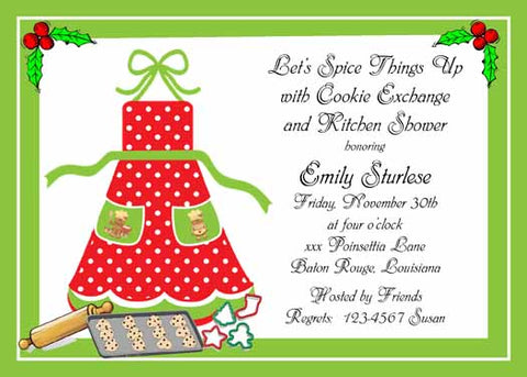 CHRISTMAS APRON CUSTOM INVITATION