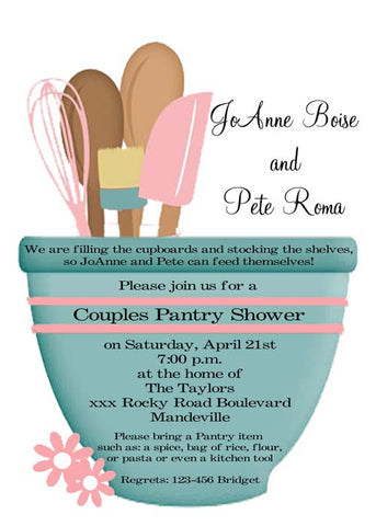MIXING BOWL KITCHEN SHOWER CUSTOM INVITATION