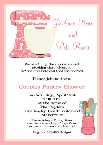 FLORAL MIXER KITCHEN SHOWER CUSTOM INVITATION