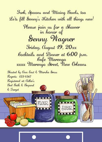 KITCHEN CANISTERS CUSTOM INVITATION