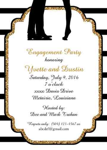 SILHOUETTE OF COUPLE'S FEET CUSTOM INVITATION