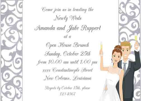 COUPLE TOASTING CUSTOM INVITATION