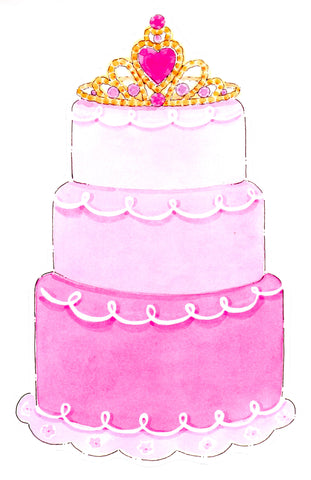 PRINCESS CAKE - BLANK STOCK INVITATION