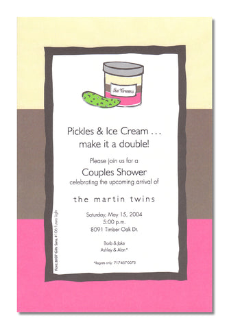 ICE CREAM AND PICKLES - BLANK STOCK INVITATIONS