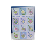 12 DREIDELS CHANUKAH BOXED GREETING CARDS