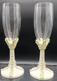 LIGHT PINK ROSE STEM TOASTING GLASSES