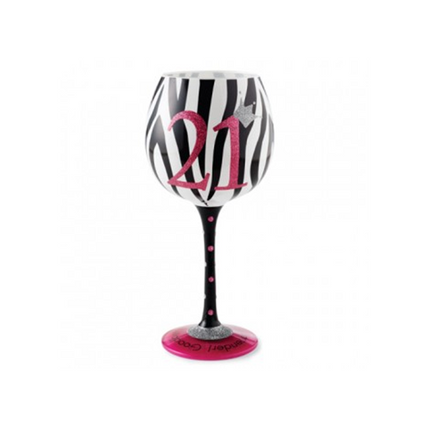 21 WINE GLASS ZEBRA PRINT