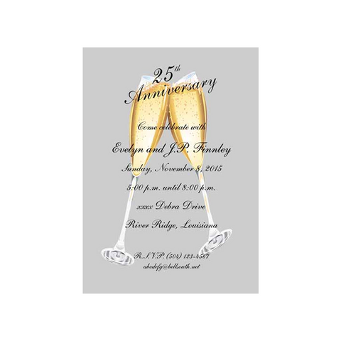 25TH ANNIVERSARY MOTIF CUSTOM INVITATION