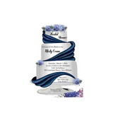 3 TIER CAKE WITH RIBBON CUSTOM INVITATION