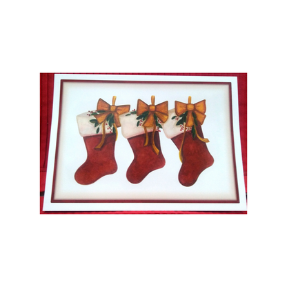 3 STOCKINGS BOXED GREETING CARDS