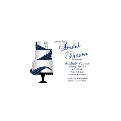 3 TIER CAKE WITH RIBBON CUSTOM INVITATION