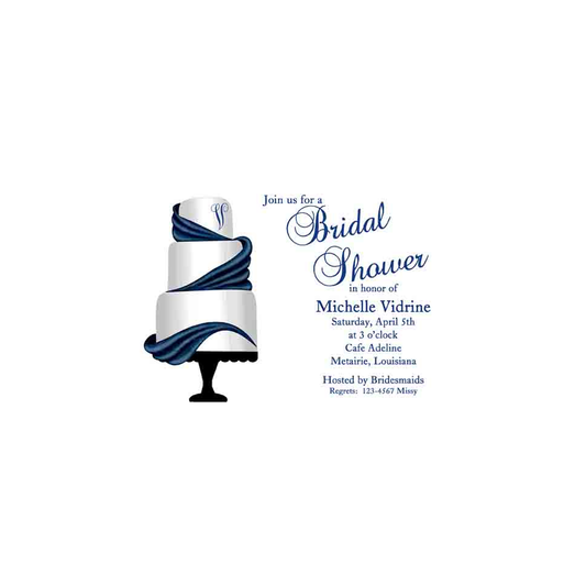 3 TIER CAKE WITH RIBBON CUSTOM INVITATION