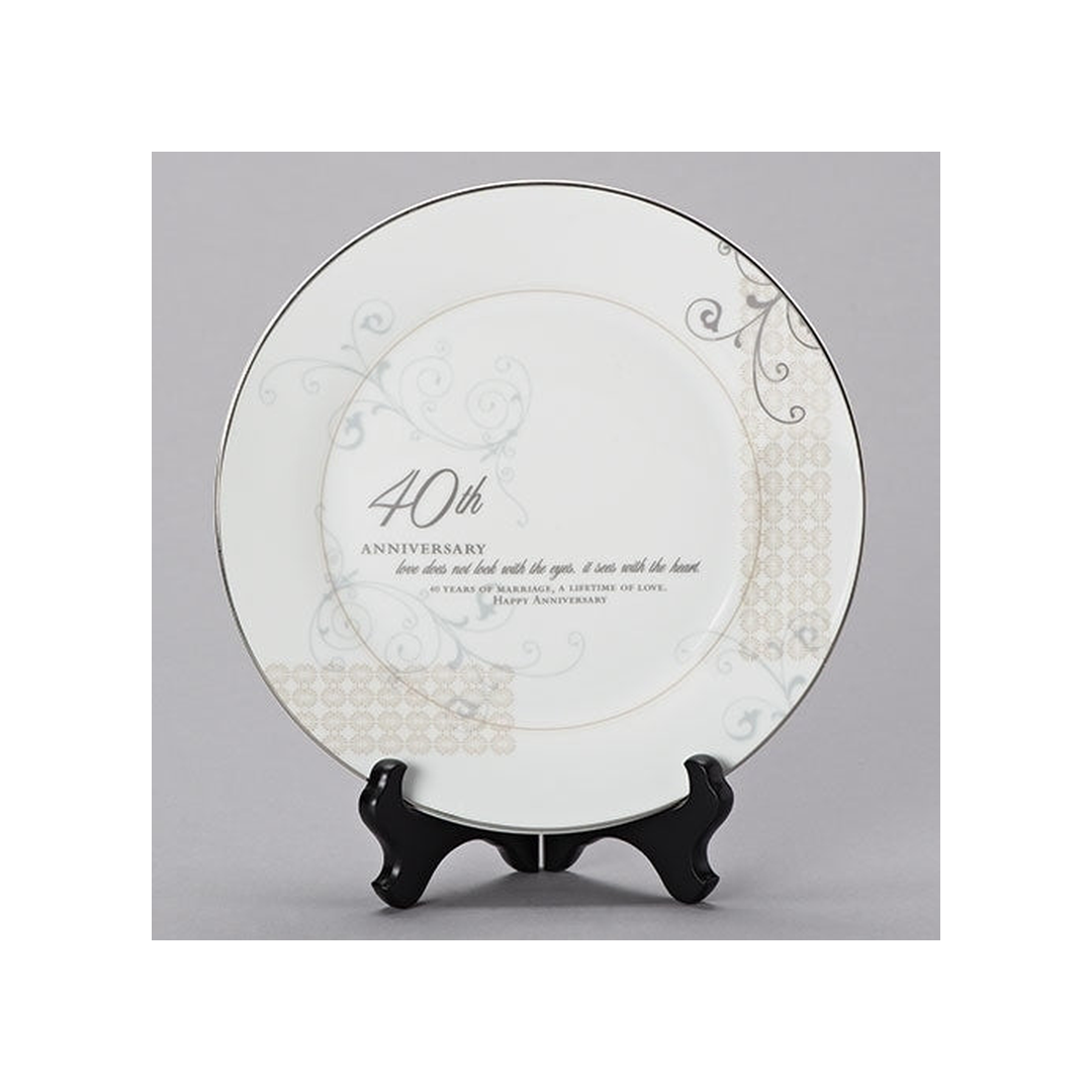40TH ANNIVERSARY PLATE AND STAND
