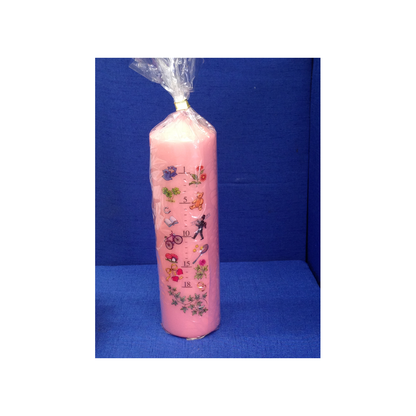 8" BIRTHDAY PILLAR CANDLE 1-18 COUNTDOWN