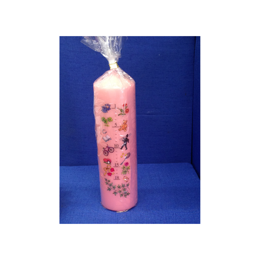 8" BIRTHDAY PILLAR CANDLE 1-18 COUNTDOWN