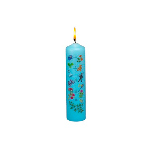 8" BIRTHDAY PILLAR CANDLE 1-18 COUNTDOWN