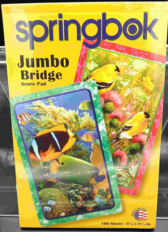 SPRINGBOK AQUATIC /BIRD JUMBO BRIDGE SCORE PAD