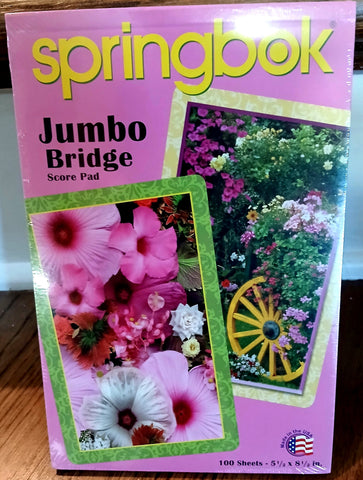 SPRINGBOK FLOWER CART JUMBO BRIDGE SCORE PADS